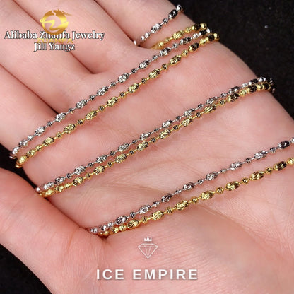 Iced Out Rose Gold Plated Moissanite Rope Chain