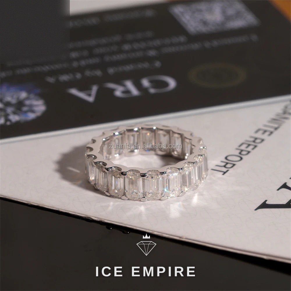 Iced Out 925 Silver Moissanite Ring
