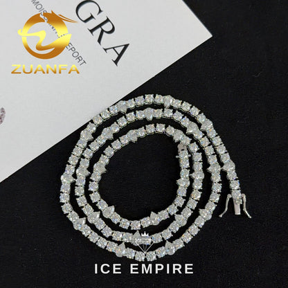 Iced Out 925 Silver Moissanite Tennis Chain