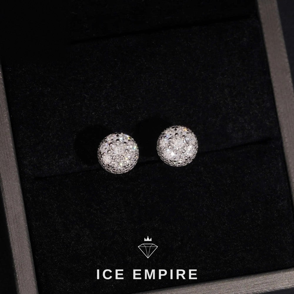 Iced Out 14K Gold Moissanite Stud Earrings