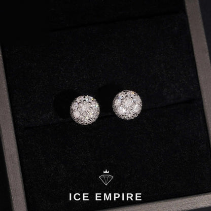 Iced Out 14K Gold Moissanite Stud Earrings
