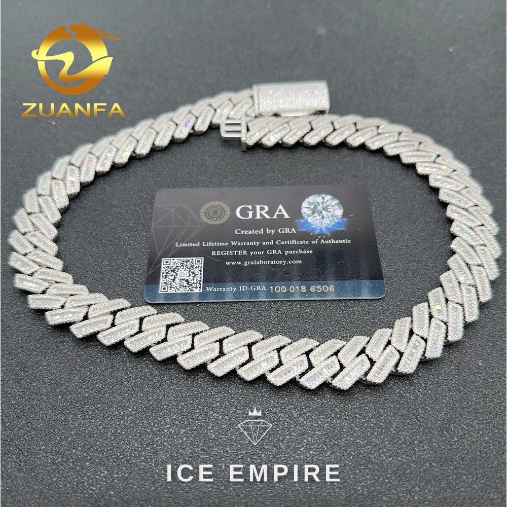 Iced Out Rose Gold Plated Moissanite Cuban Chain