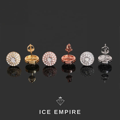 Iced Out Rose Gold Plated Moissanite Stud Earrings