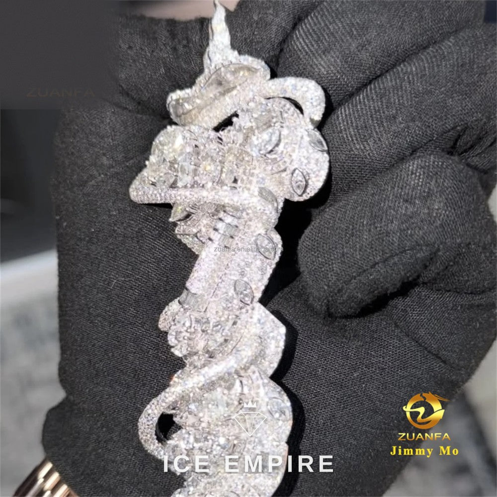Iced Out 925 Silver Moissanite Pendant
