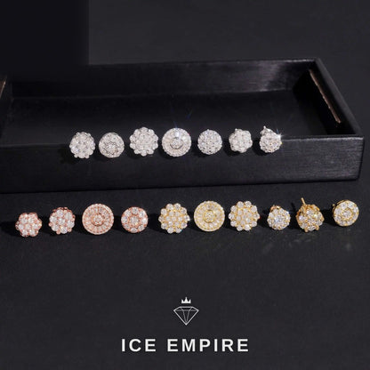 Iced Out Cross Gold Plated Moissanite Hoop Earrings