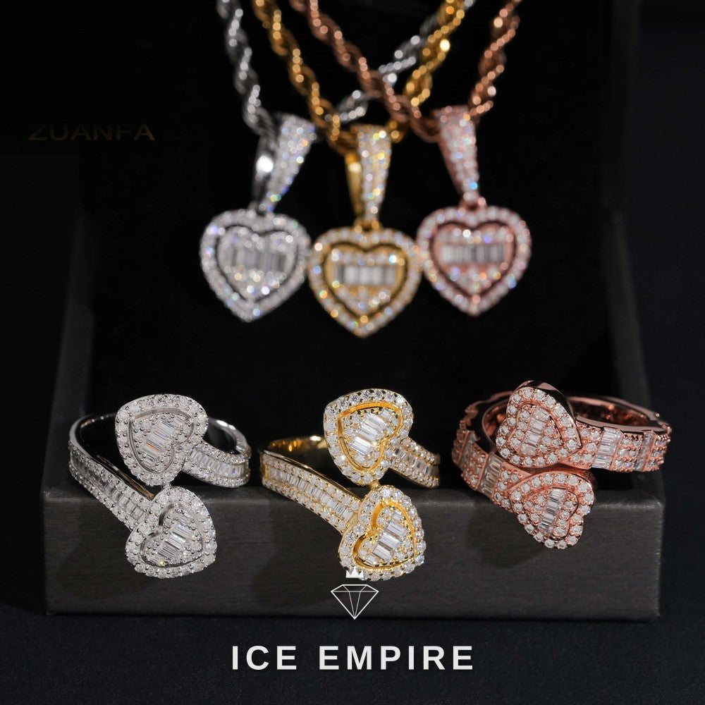 Iced Out Baguette Gold Plated Moissanite Pendant