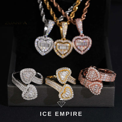 Iced Out Baguette Gold Plated Moissanite Pendant