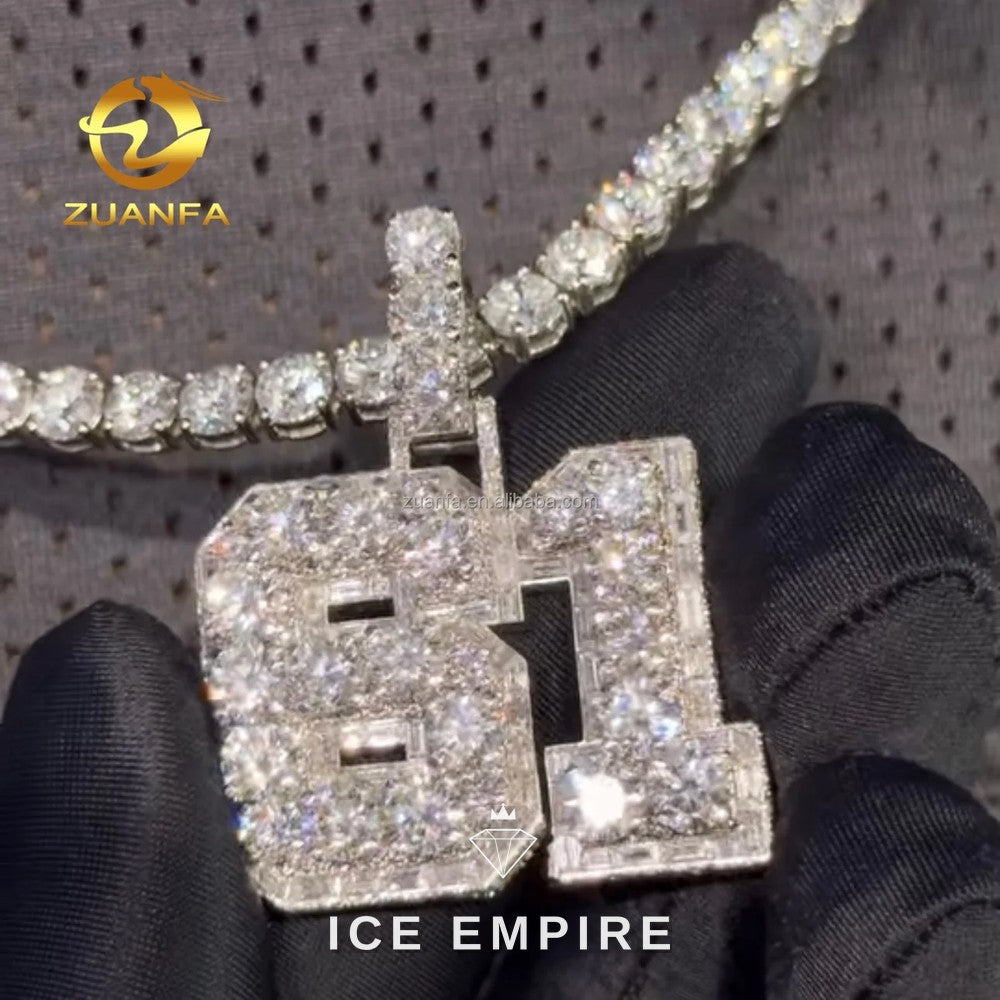Iced Out Rose Gold Moissanite Pendant