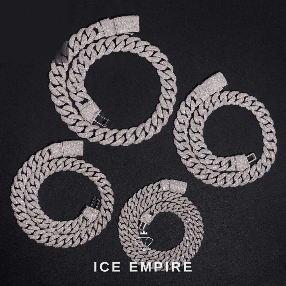 Iced Out Rose Gold Plated Moissanite Cuban Chain
