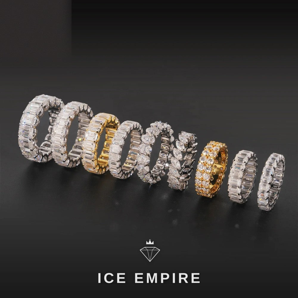 Iced Out Gold Plated Moissanite Engagement Ring