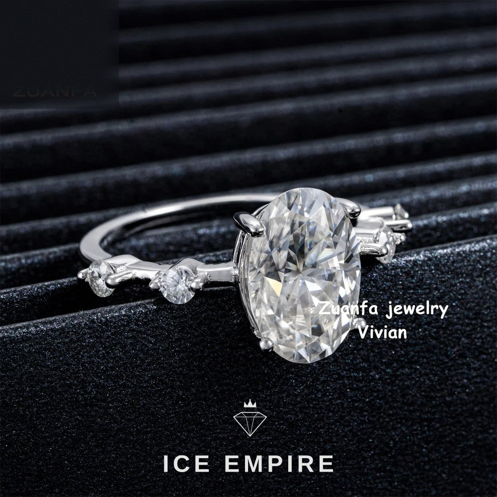 Iced Out 925 Silver Moissanite Ring