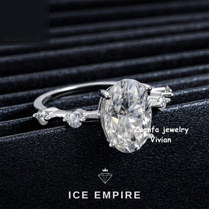 Iced Out 925 Silver Moissanite Ring