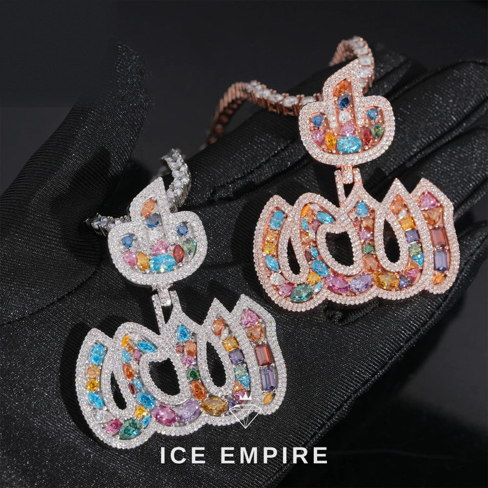 Iced Out Cluster Rose Gold Plated Moissanite Pendant