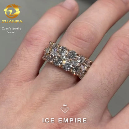 Iced Out Gold Plated Moissanite Ring