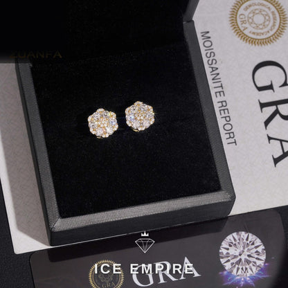 Iced Out 925 Silver Moissanite Earrings