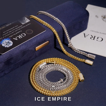 Iced Out Rose Gold Plated Moissanite Cuban Chain