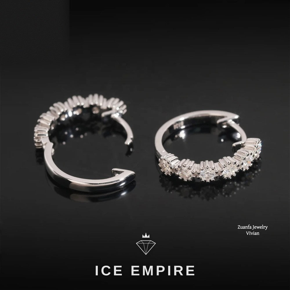 Iced Out 925 Silver Moissanite Stud Earrings