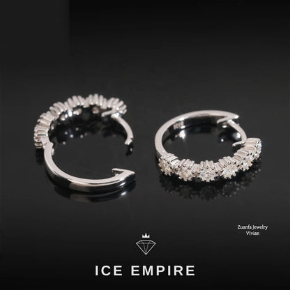 Iced Out 925 Silver Moissanite Stud Earrings