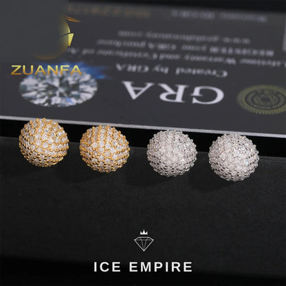 Iced Out 925 Silver Moissanite Earrings