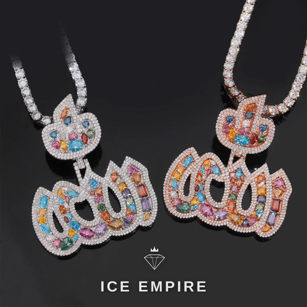Iced Out Cluster Rose Gold Plated Moissanite Pendant
