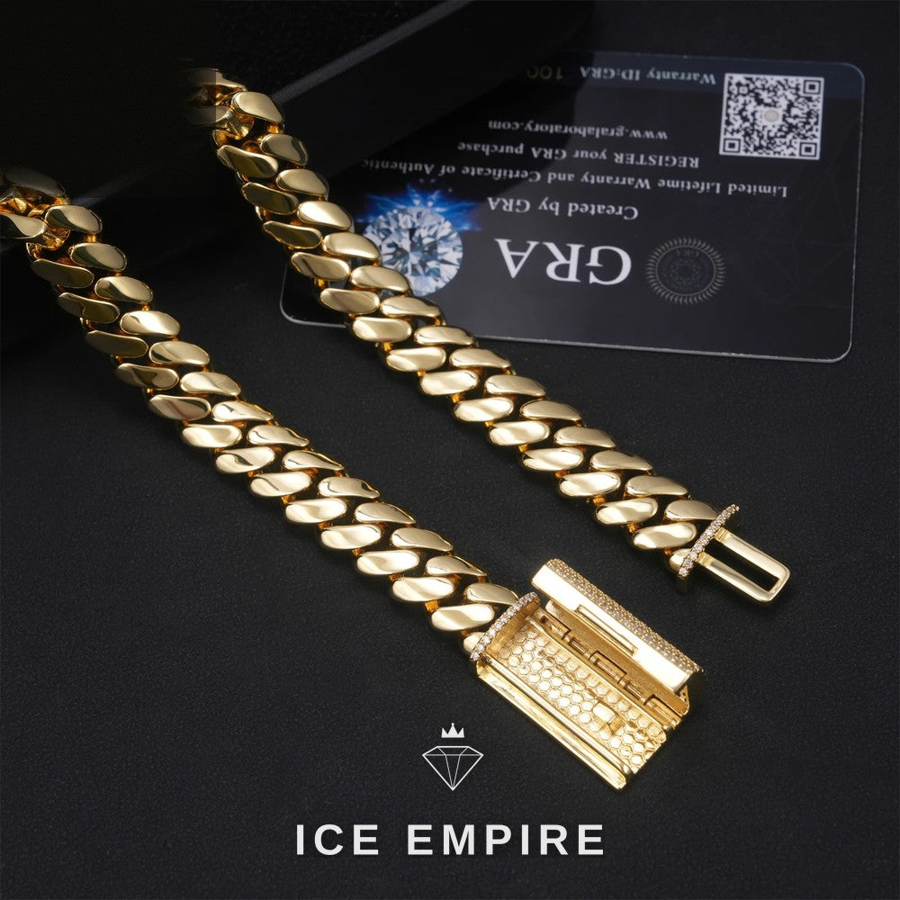 Iced Out Rose Gold Plated Moissanite Cuban Chain