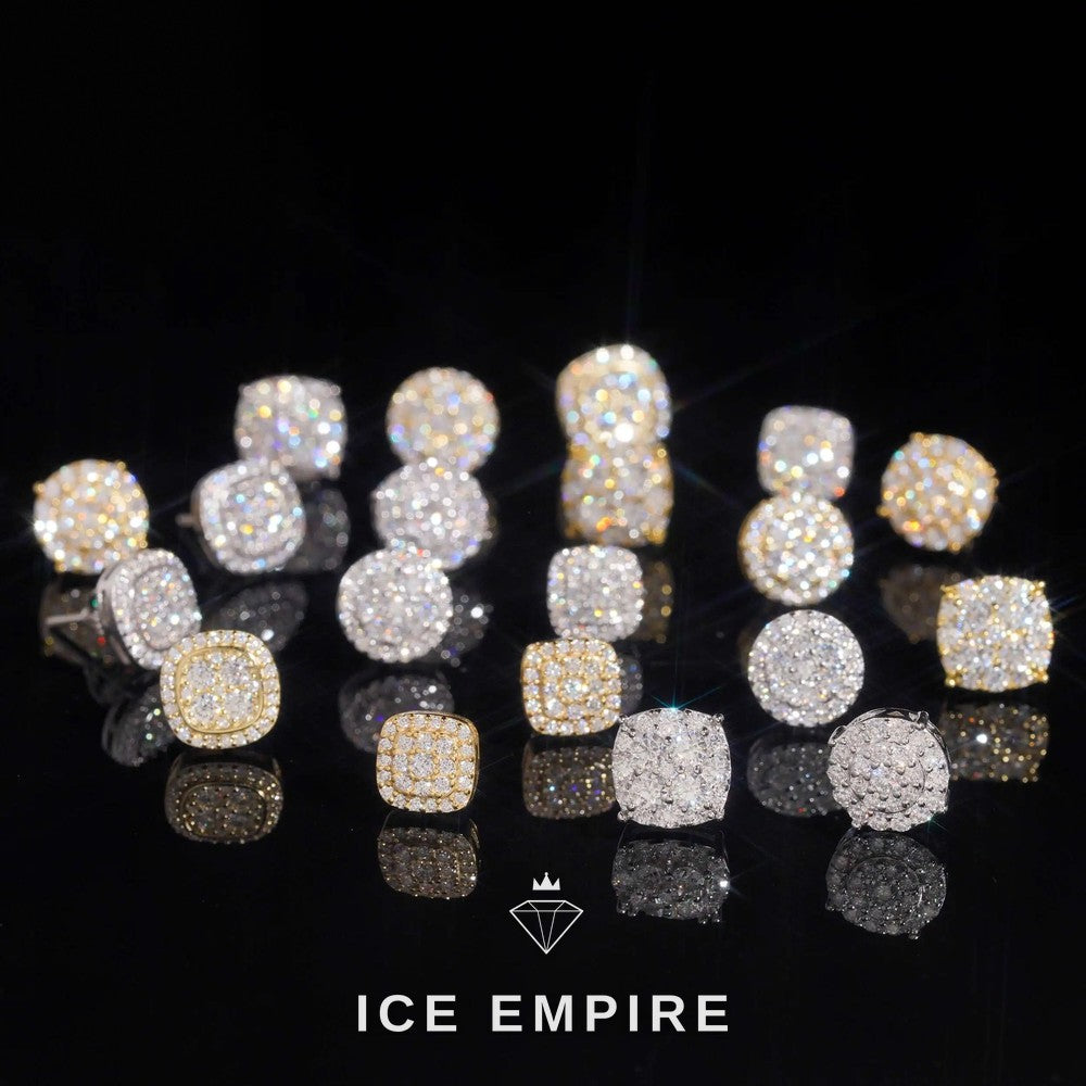 Iced Out Rose Gold Plated Moissanite Stud Earrings