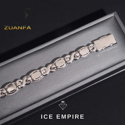 Iced Out 925 Silver Moissanite Cuban Chain