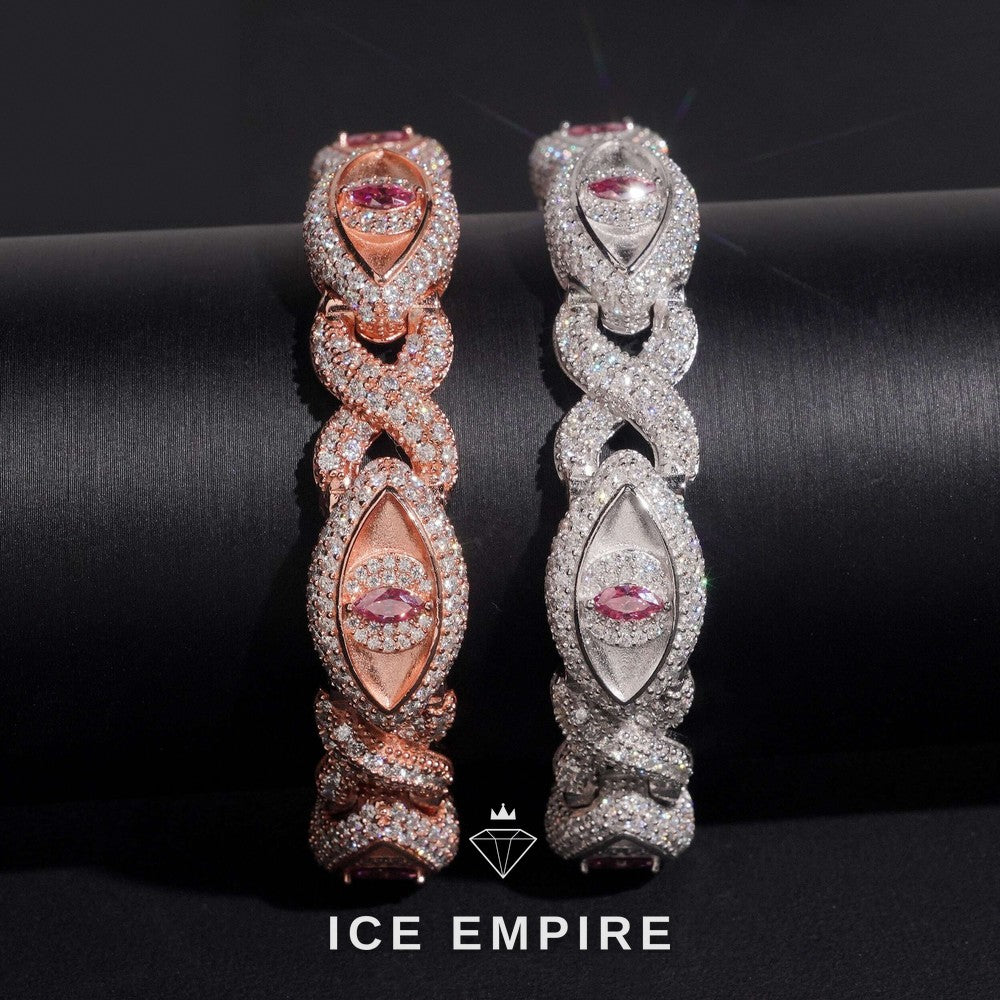Iced Out Rose Gold Moissanite Bracelet