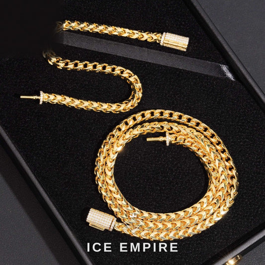 Iced Out Rose Gold Plated Moissanite Cuban Chain