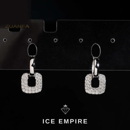 Iced Out 925 Silver Moissanite Earrings