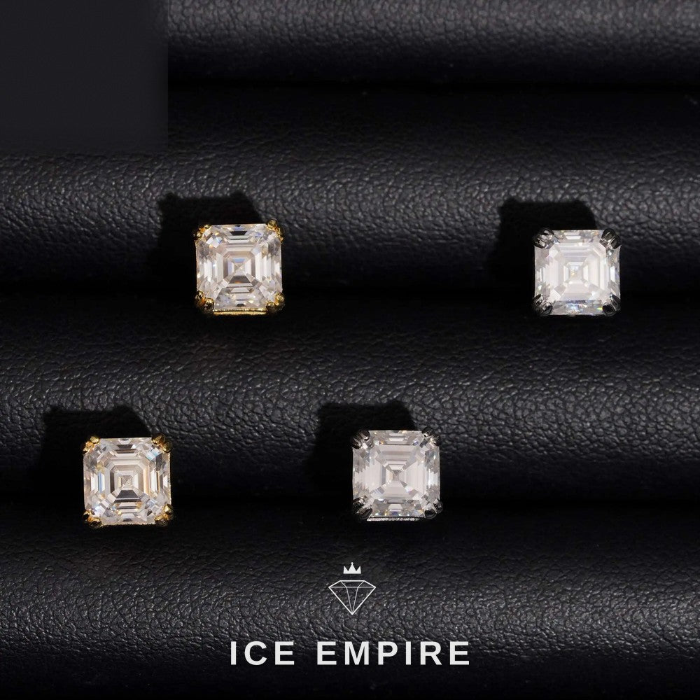 Iced Out 10K Gold Lab Grown Diamond Stud Earrings