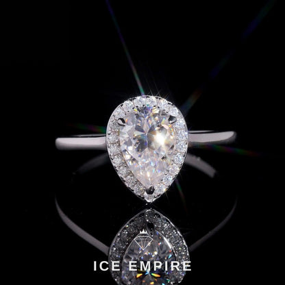 Iced Out Cluster 18K Gold Moissanite Wedding Band