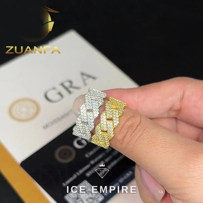 Iced Out 925 Silver Moissanite Cuban Chain