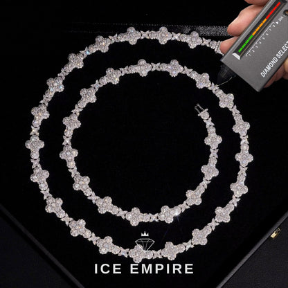 Iced Out Cross Rose Gold Plated Moissanite Cuban Chain