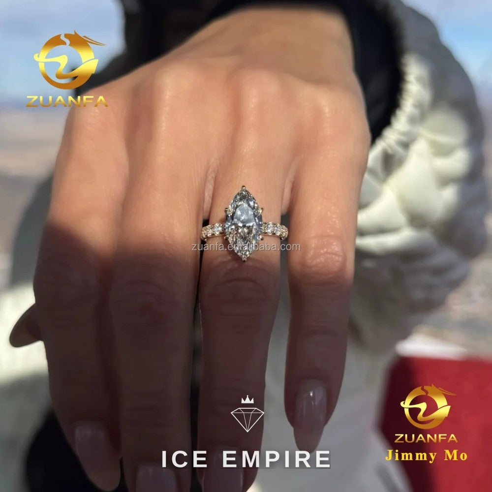 Iced Out 10K Gold Lab Grown Diamond Engagement Ring