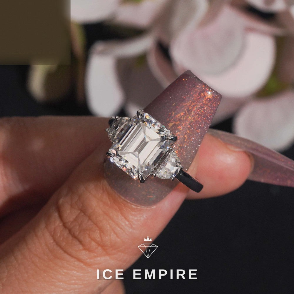 Iced Out 925 Silver Moissanite Wedding Band