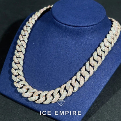 Iced Out Rose Gold Plated Moissanite Cuban Chain