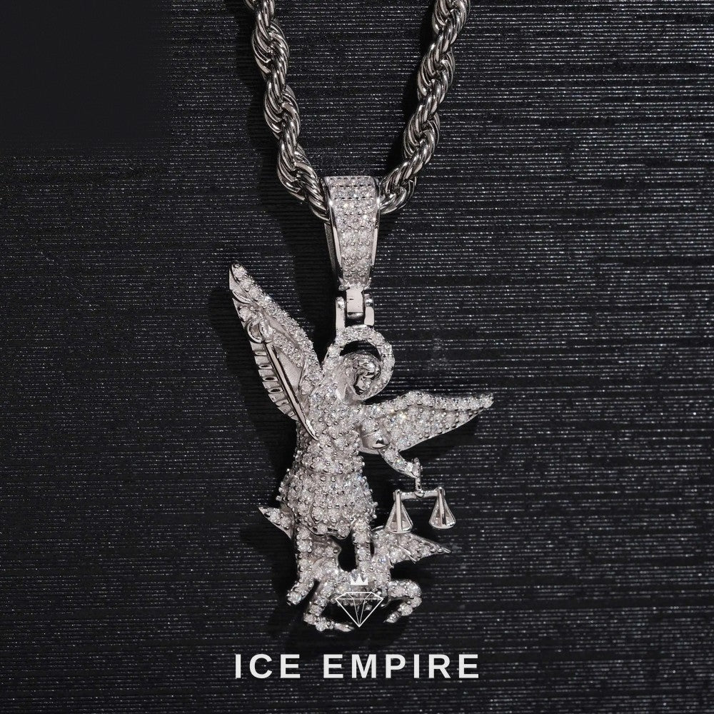 Iced Out Baguette Gold Plated Lab Grown Diamond Pendant