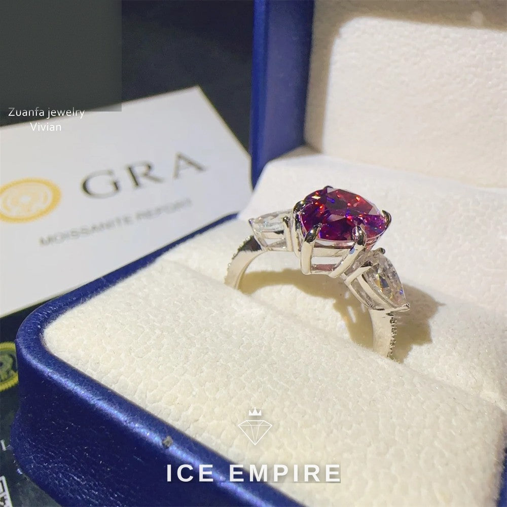 Iced Out Rose Gold Plated Moissanite Ring