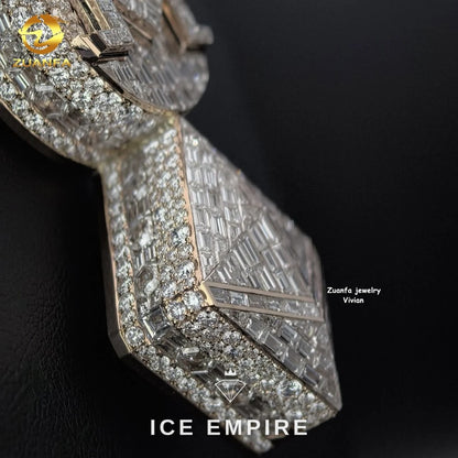 Iced Out Rose Gold Plated Moissanite Pendant