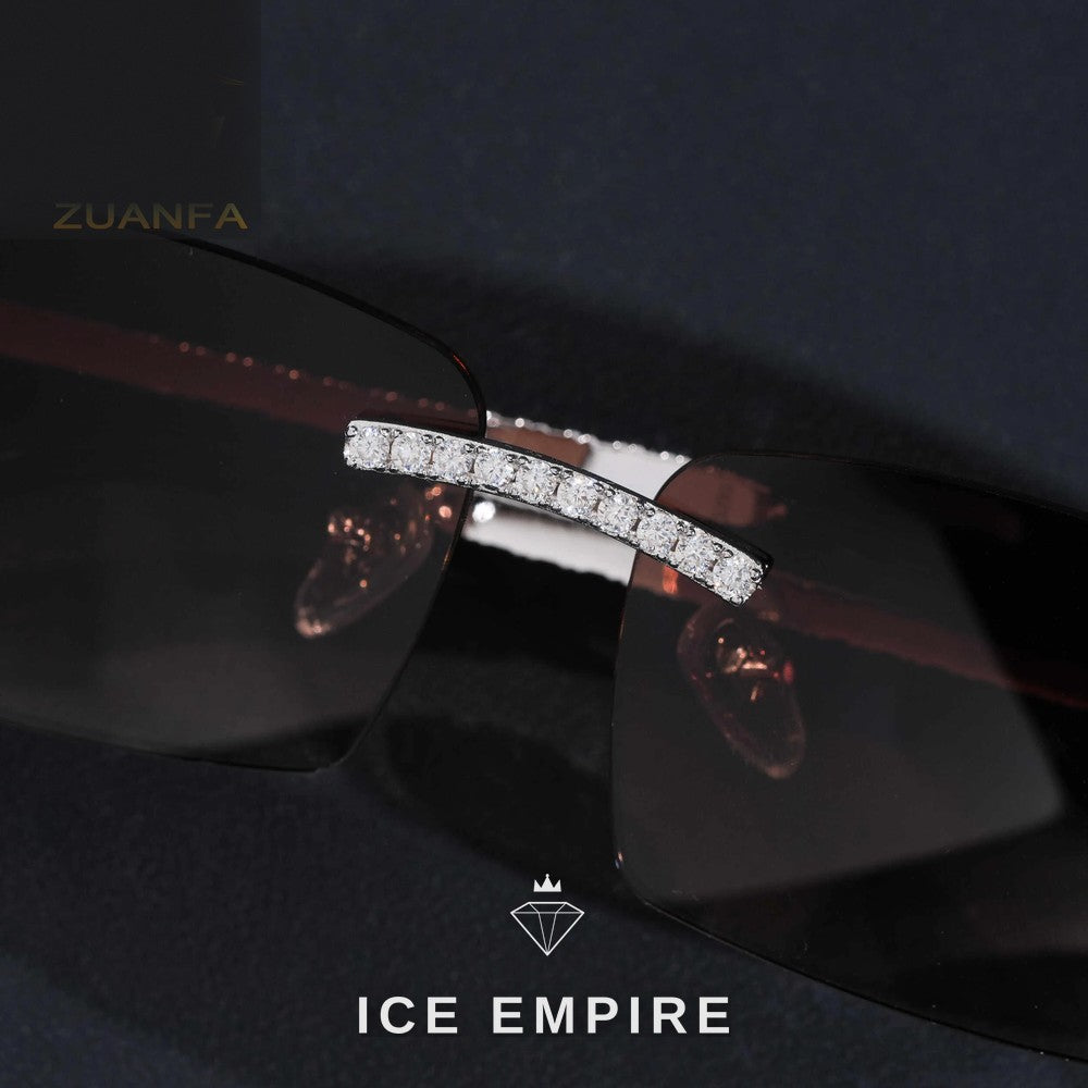 Iced Out 925 Silver Moissanite Glasses