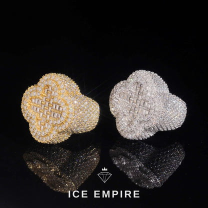 Iced Out Baguette Gold Plated Moissanite Ring