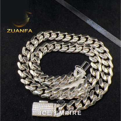 Iced Out Gold Plated Moissanite Cuban Chain