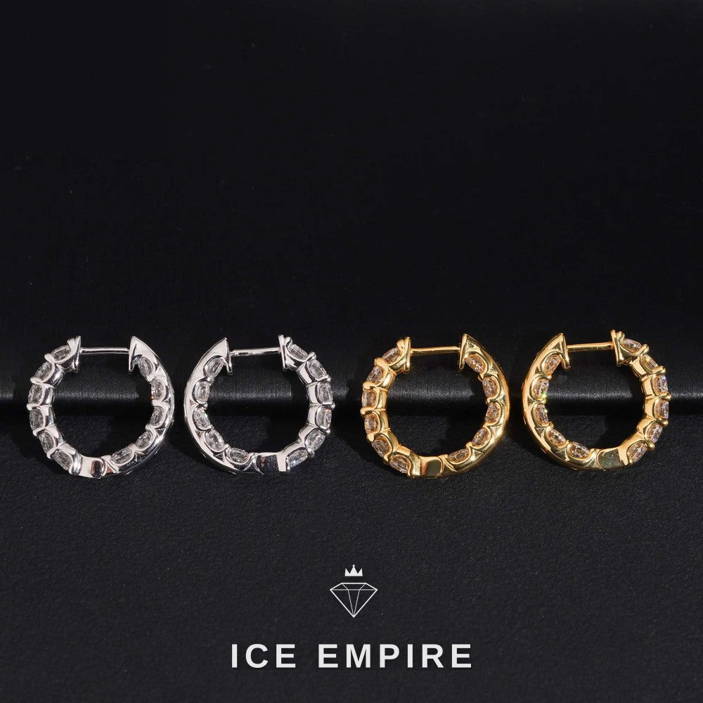Iced Out Gold Plated Moissanite Stud Earrings