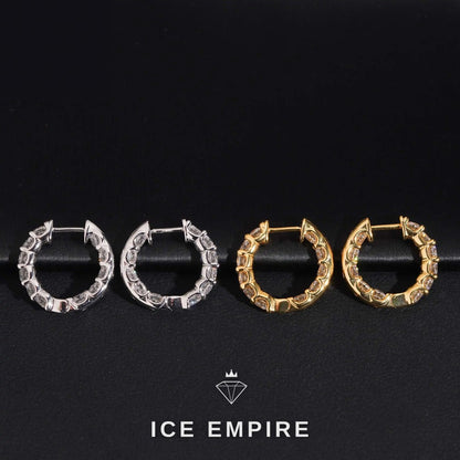 Iced Out Gold Plated Moissanite Stud Earrings