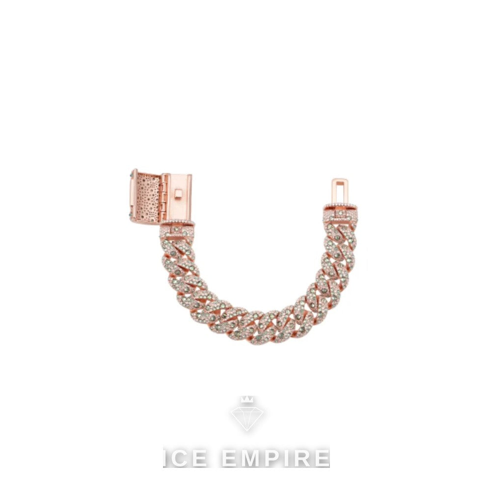 Iced Out Rose Gold Plated Moissanite Cuban Chain