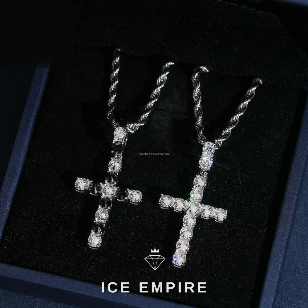 Iced Out Cross Gold Plated Moissanite Pendant