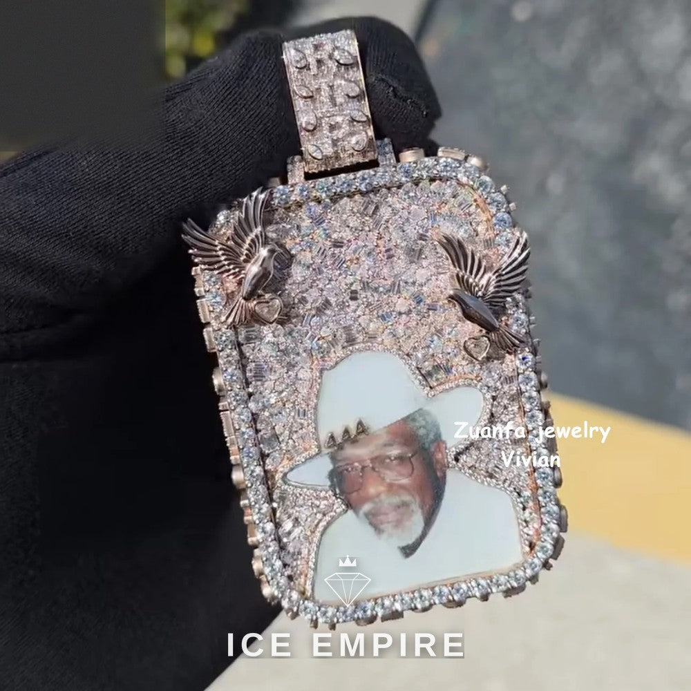 Iced Out 925 Silver Moissanite Pendant