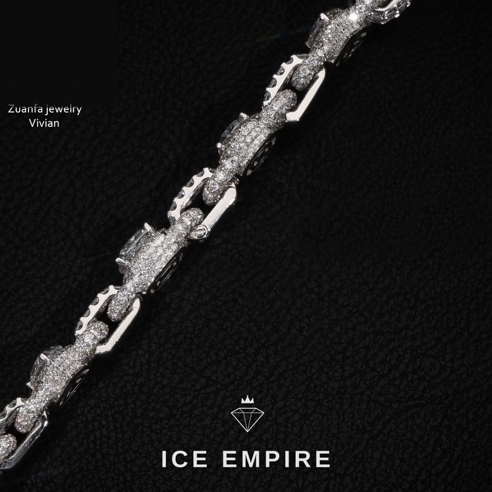 Iced Out Rose Gold Moissanite Cuban Chain