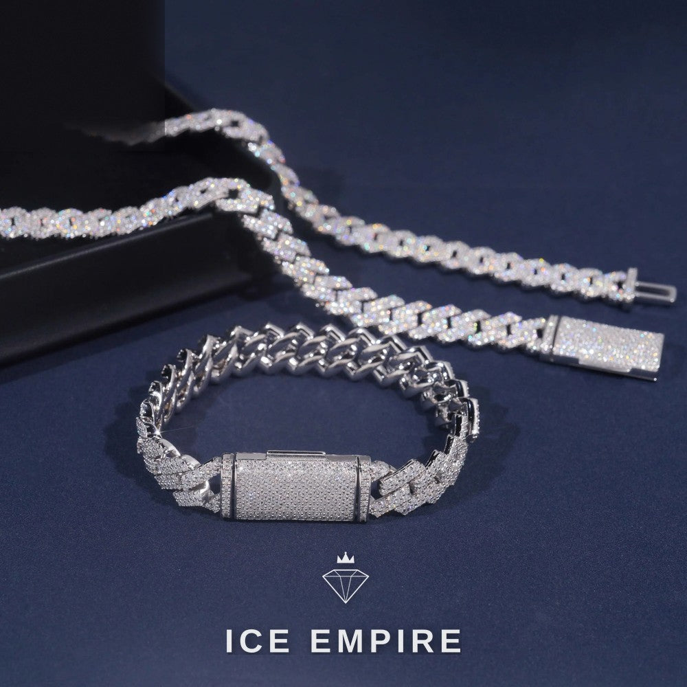 Iced Out Rose Gold Plated Moissanite Cuban Chain